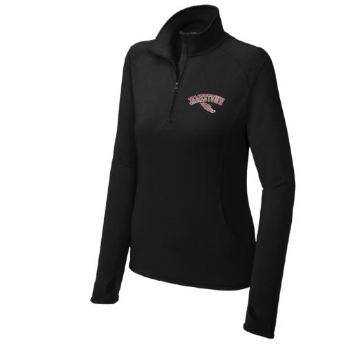 Jamestown Track - Ladies Poly/Spandex Quarter Zips -Embroidered - Black