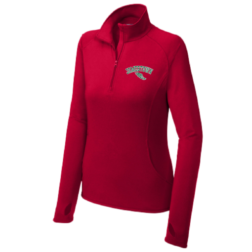 Jamestown Track - Ladies Poly/Spandex Quarter Zips -Embroidered - Red