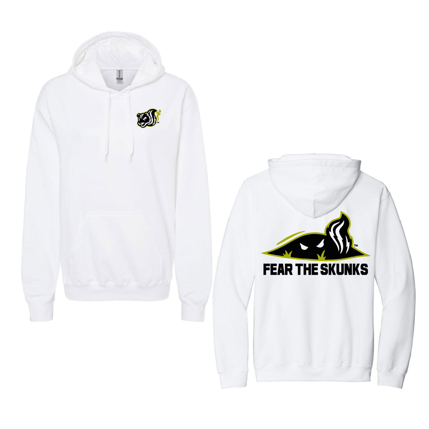Jamestown Tarp Skunks – Fear the Skunks – Cotton Hooded Sweatshirts – White product image