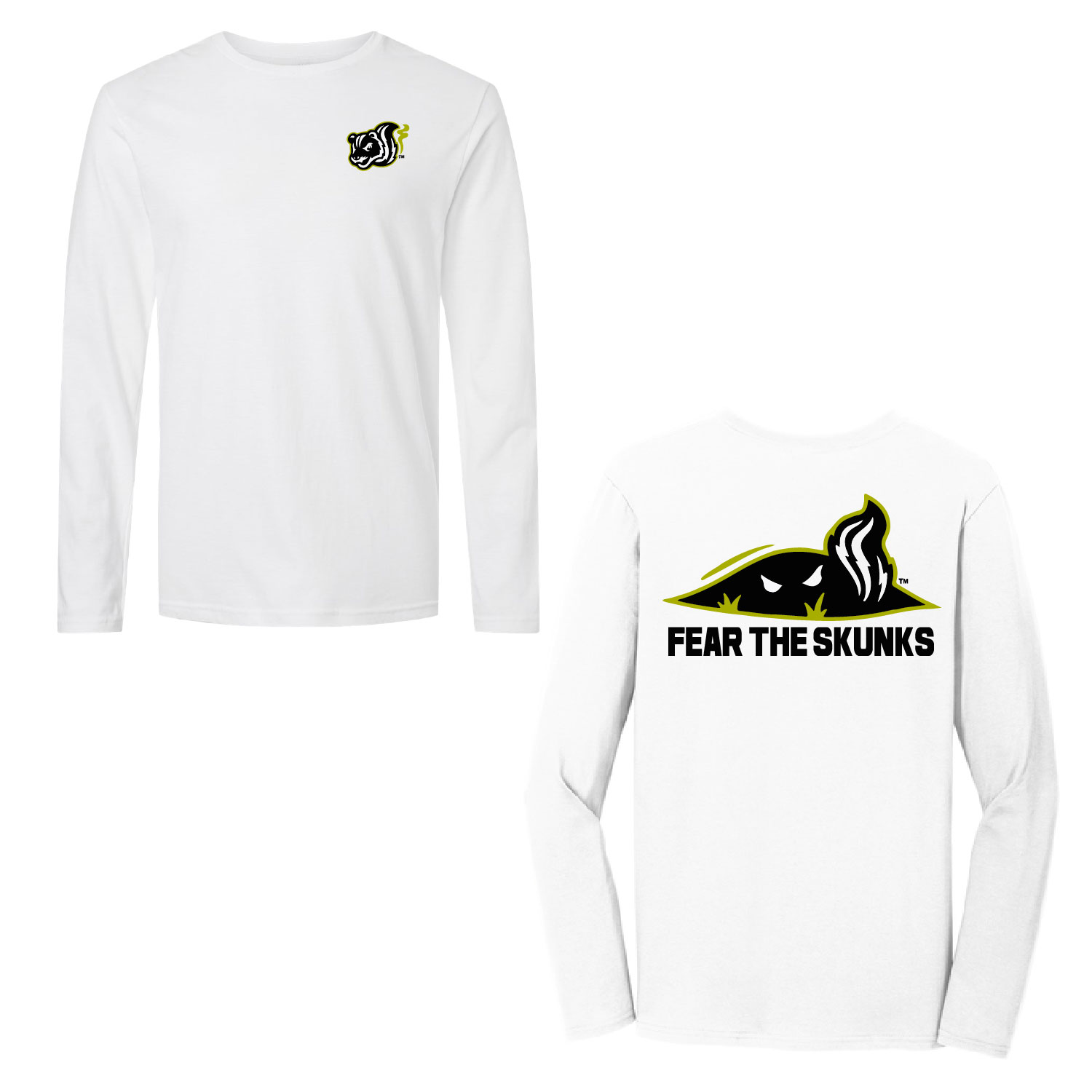 Jamestown Tarp Skunks – Fear the Skunks – Cotton Long Sleeve Shirts – White product image