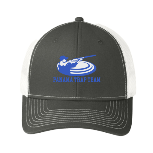 Panama Trap Team - Snapback Trucker Cap - Grey Steel/ White Embroidered