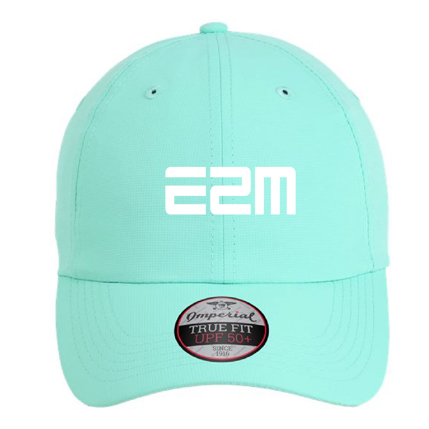 E2M – Adjustable Performance Cap – Aqua- Embroidered Logo product image