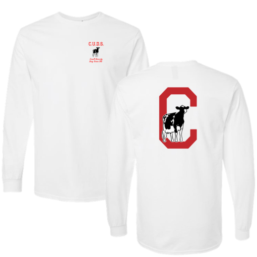CUDS - Printed Heavy 100% Cotton Long Sleeve Shirt - White