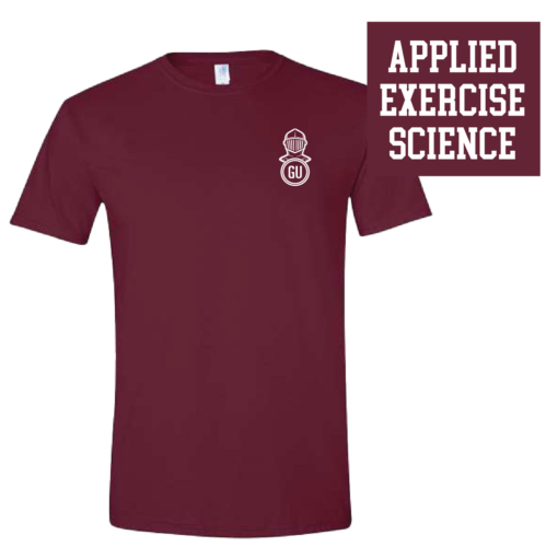 Gannon Exercise Science - Cotton Softstyle Short Sleeve Shirt - Maroon Left Chest and Back Design