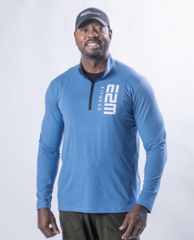 E2M – Men’s OGIO Unisex Quarter Zip – Blue Mist product image