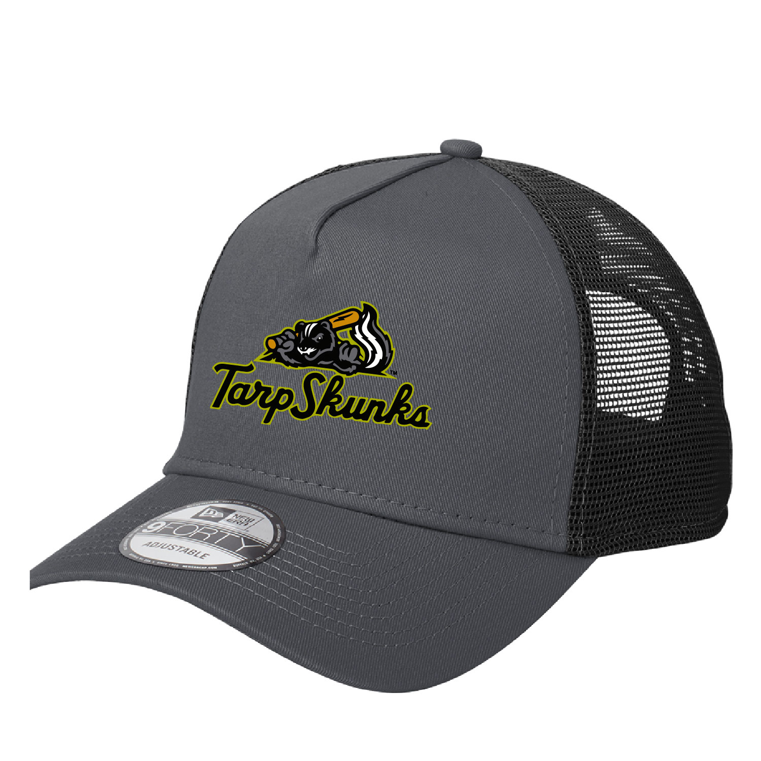 Jamestown Tarp Skunks – New Era Snapback Trucker Cap – GRAPHITE/BLACK product image