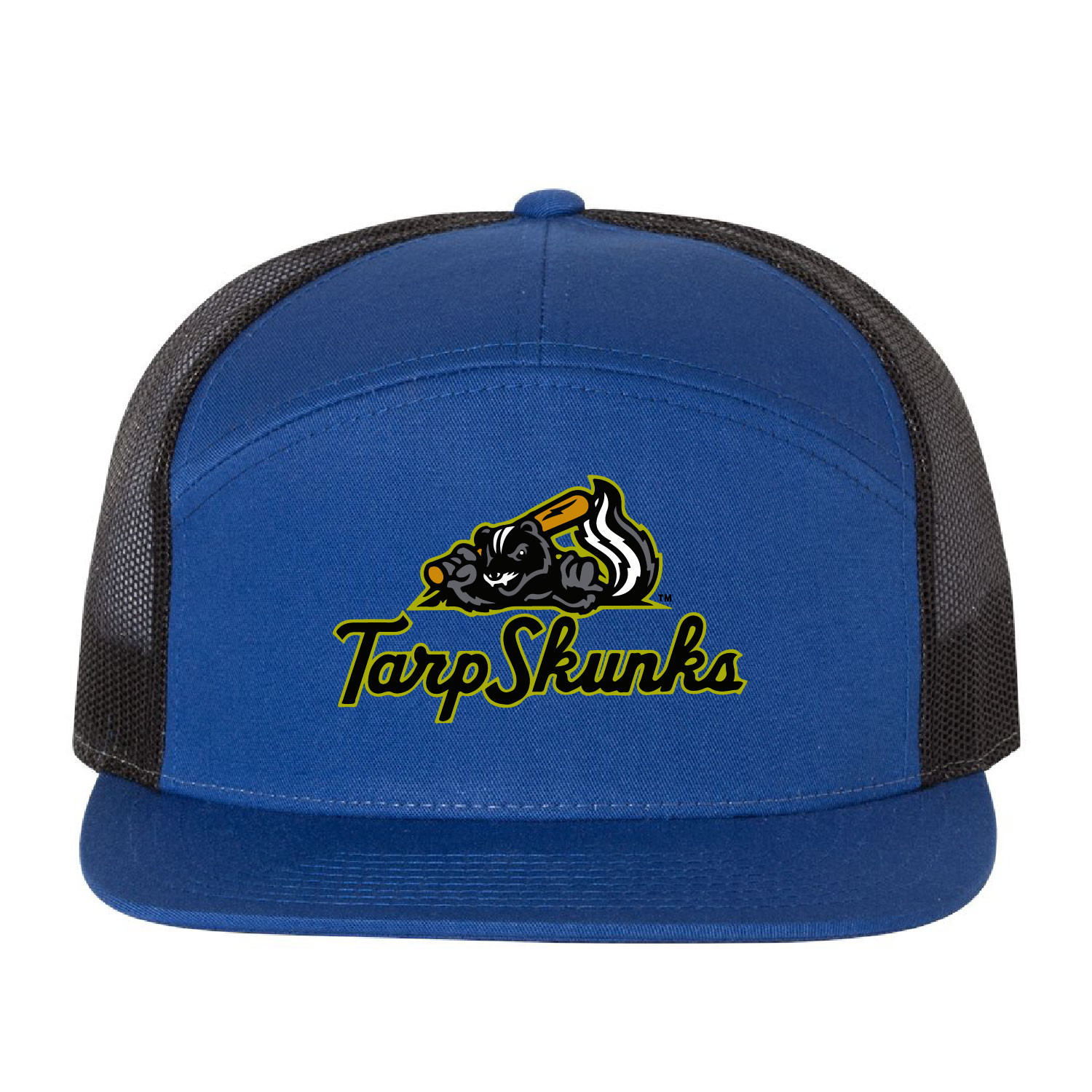 Jamestown Tarp Skunks – Richardson Seven Panel Trucker Cap – ROYAL/BLACK product image
