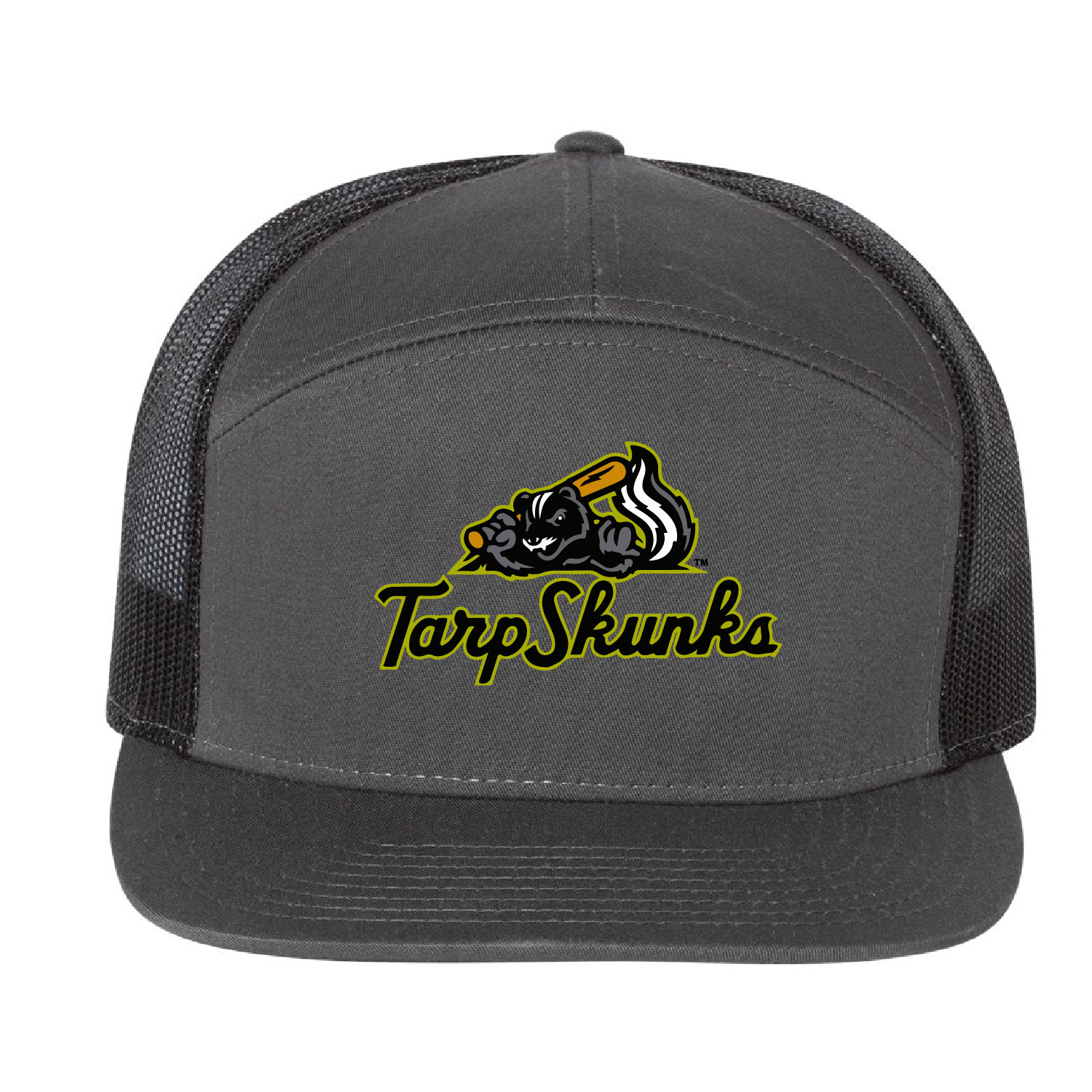 Jamestown Tarp Skunks – Richardson Seven Panel Trucker Cap – CHARCOAL/BLACK product image
