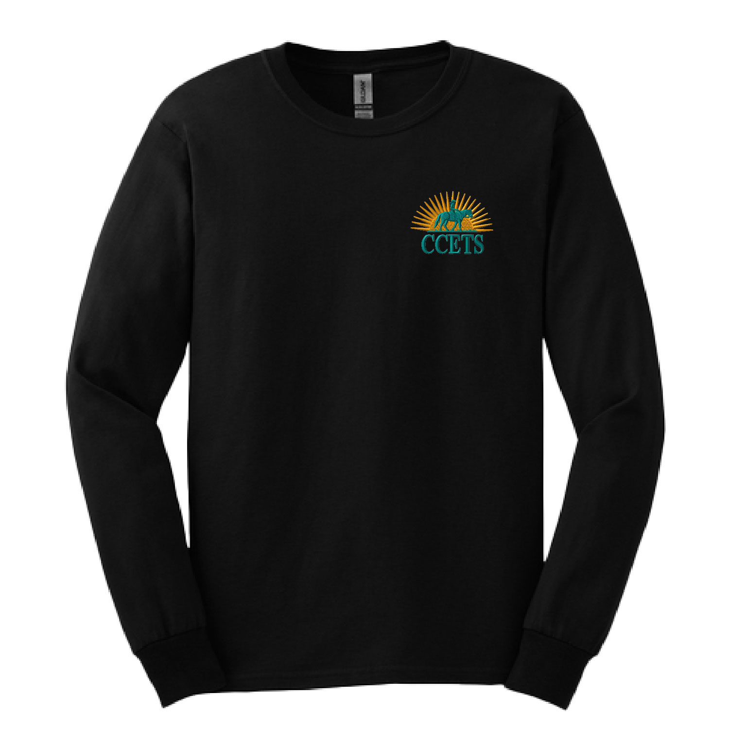 CCETS – Long Sleeve Shirt – Yellow/Teal Embroidery – Black product image