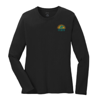 CCETS – Ladies Long Sleeve Shirt – Yellow/Teal Embroidery – Jet Black product image