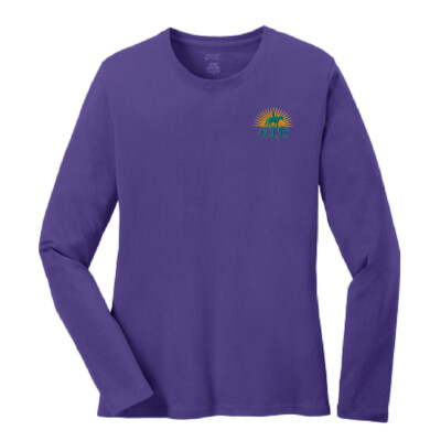CCETS – Ladies Long Sleeve Shirt – Yellow/Teal Embroidery – Purple product image