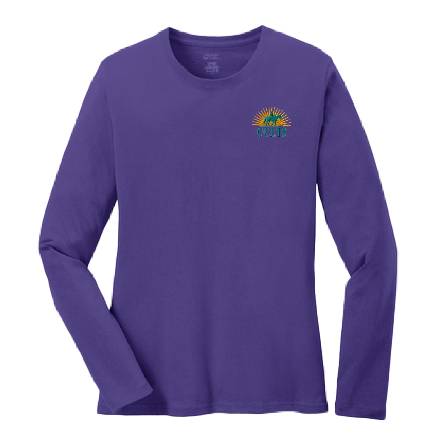 CCETS – Ladies Long Sleeve Shirt – Yellow/Teal Embroidery – Purple product image