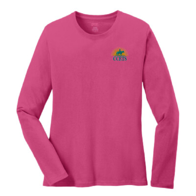 CCETS – Ladies Long Sleeve Shirt – Yellow/Teal Embroidery – Sangria product image