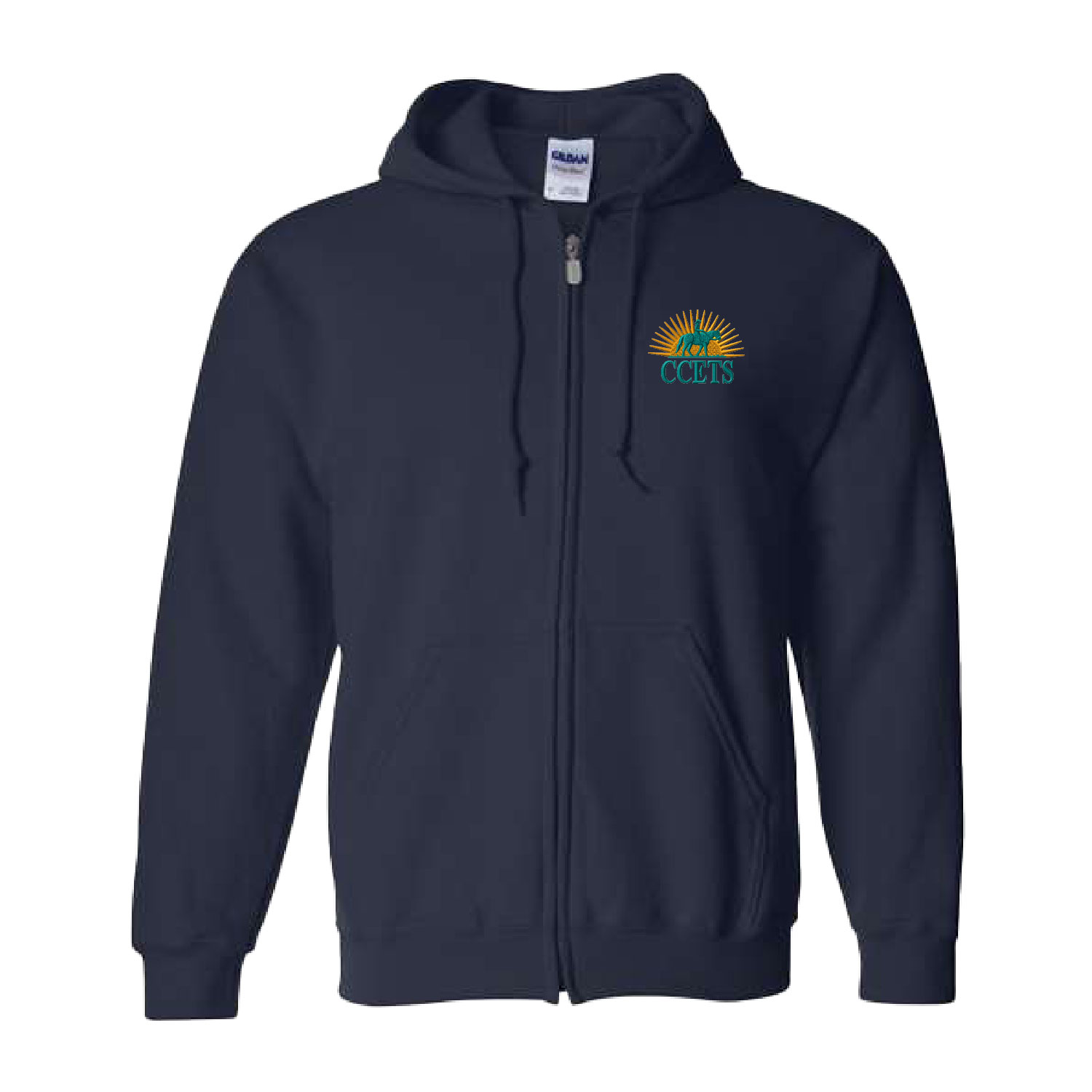 CCETS – Hooded Full Zip Sweatshirt – Yellow/Teal Embroidery – Navy product image