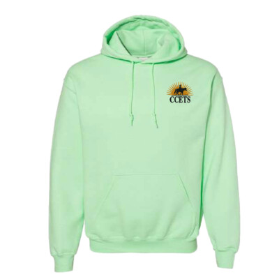 CCETS – Hooded Sweatshirt – Yellow/Black Embroidery – Mint Green product image