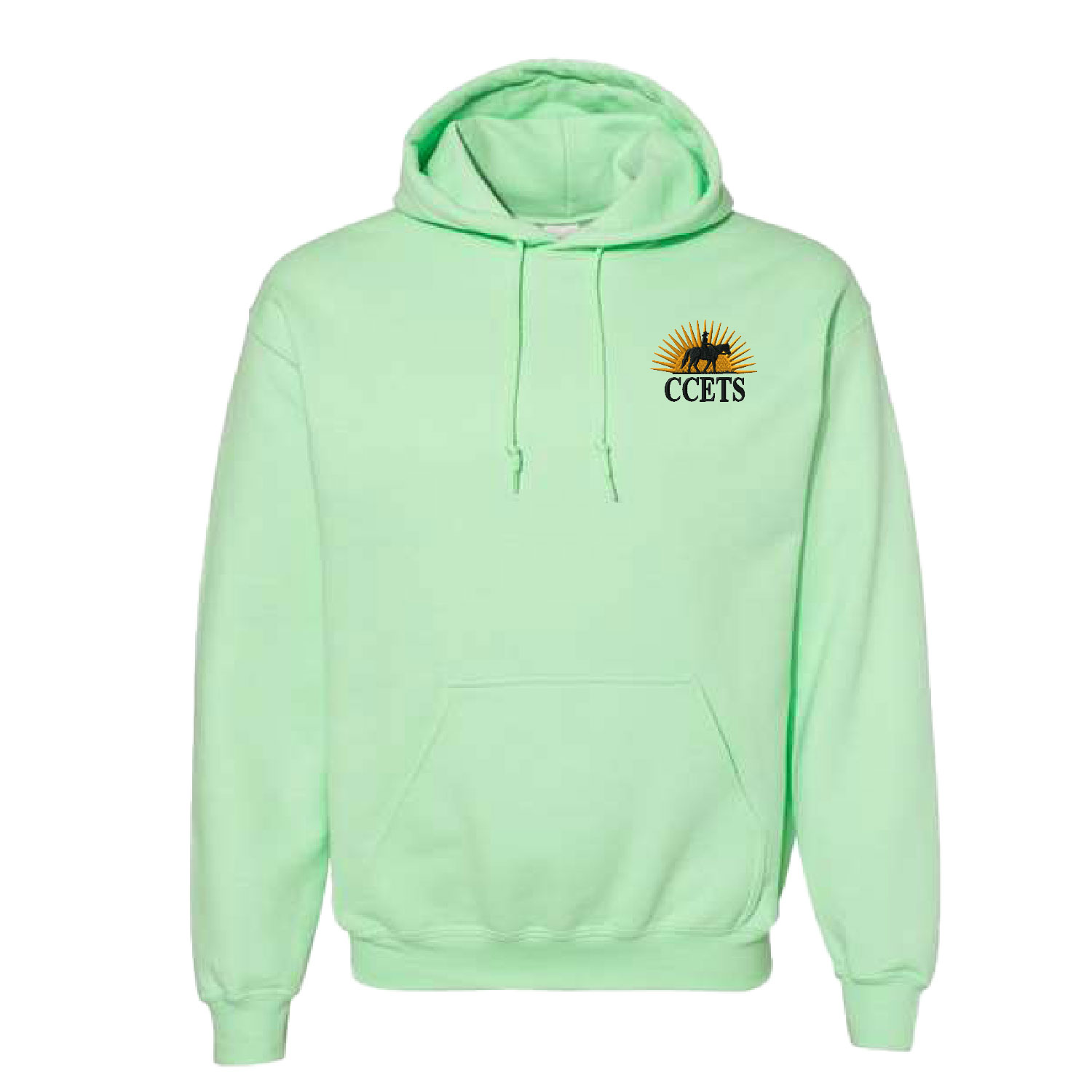 CCETS – Hooded Sweatshirt – Yellow/Black Embroidery – Mint Green product image