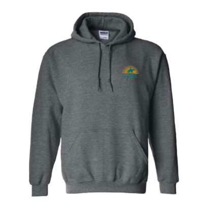 CCETS – Hooded Sweatshirt – Yellow/Teal Embroidery – Dark Heather product image