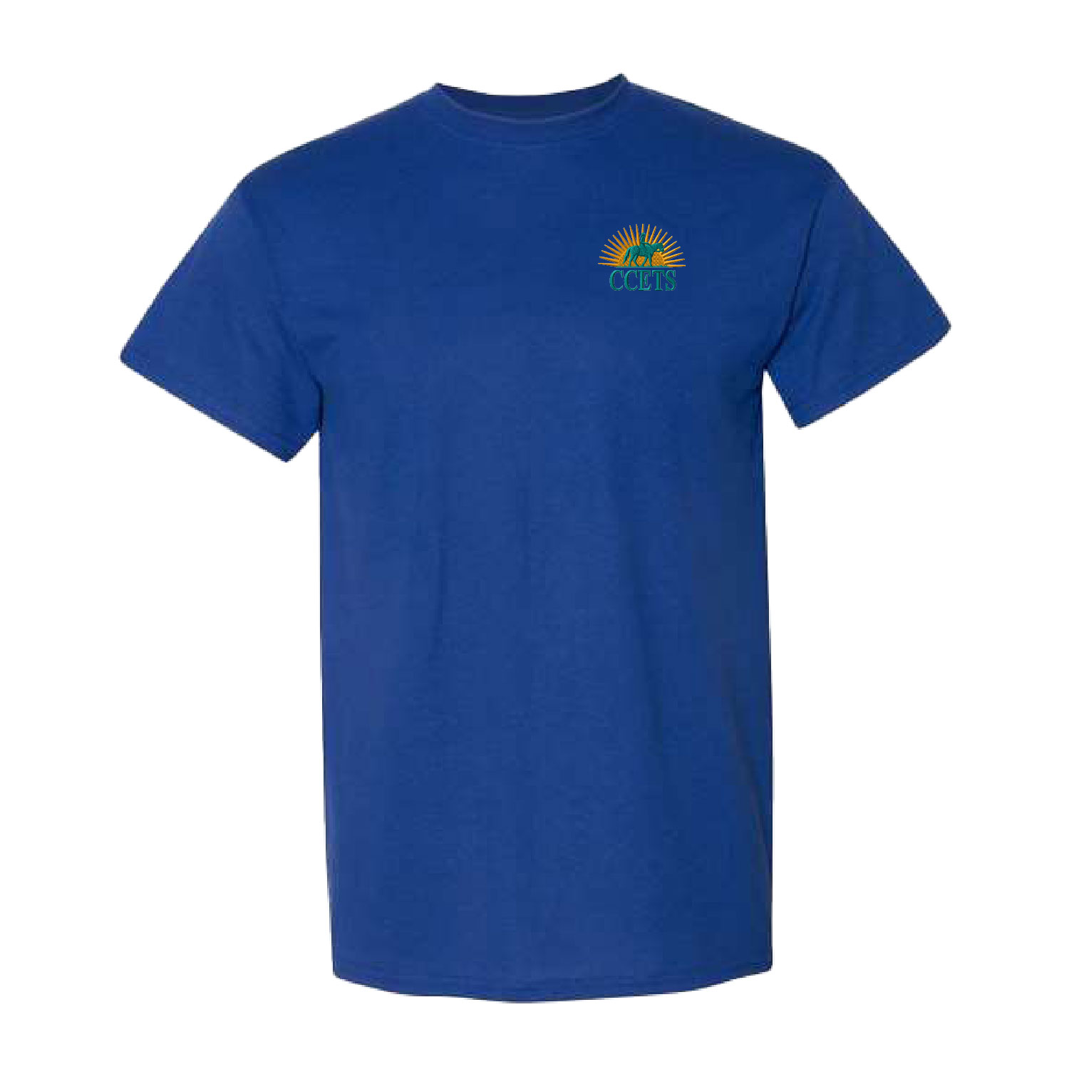 CCETS – Short Sleeve Shirt – Yellow/Teal Embroidery – Deep Royal product image