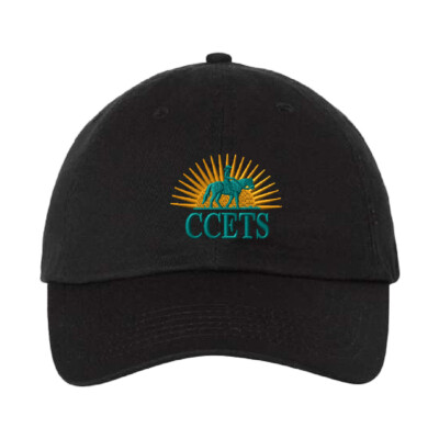 CCETS – Bio Washed Classic Hat – Yellow/Teal Embroidery – Black product image