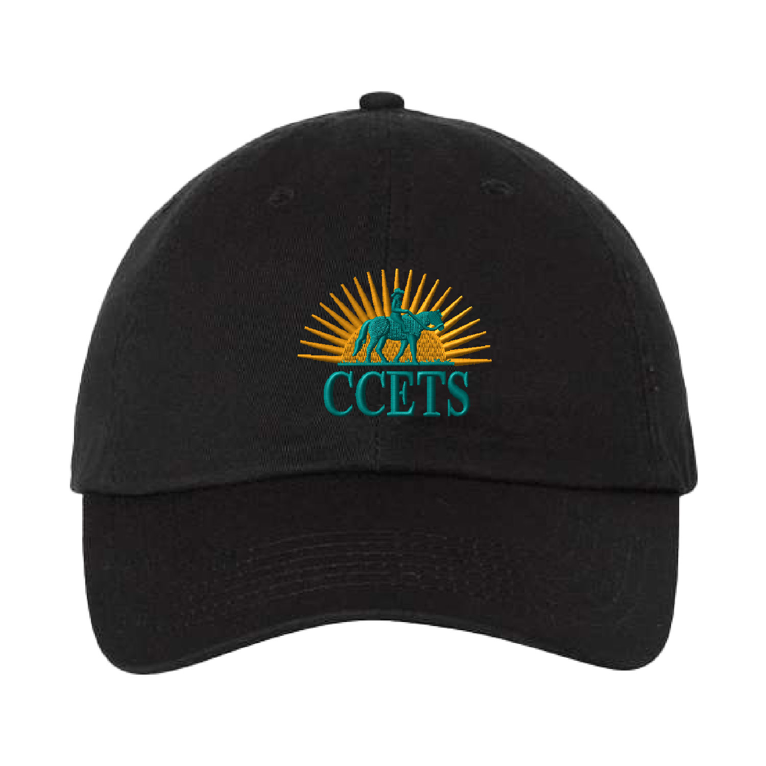 CCETS – Bio Washed Classic Hat – Yellow/Teal Embroidery – Black product image