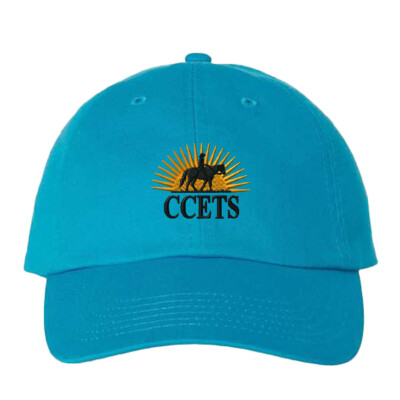CCETS – Bio Washed Classic Hat – Yellow/Black Embroidery – Neon Blue product image