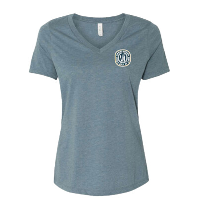 Chautauqua Sports Hall of Fame – Bella Ladies V-Neck Short Sleeve Shirt – Digital Print – Heather Slate product image