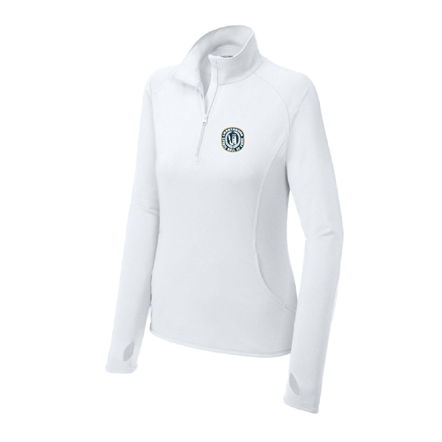 Chautauqua Sports Hall of Fame – Ladies Sport Teck Quarter Zip -Digital Print – White product image