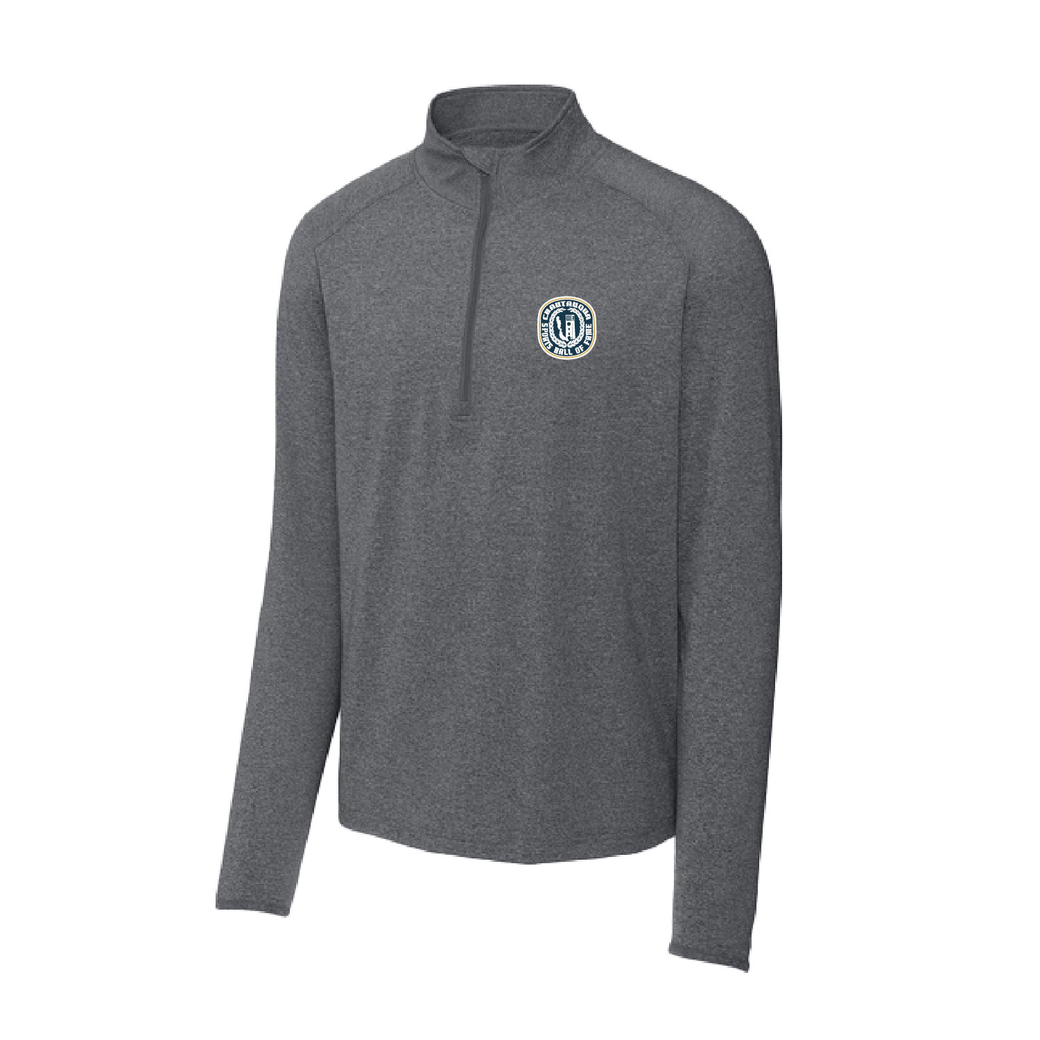 Chautauqua Sports Hall of Fame – Digital Print – Sport Tek Quarter Zip – Charcoal Heather Gray product image