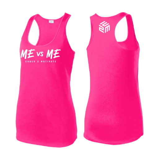 E2M - Poly Racerback Tank -Neon Pink - Image 2
