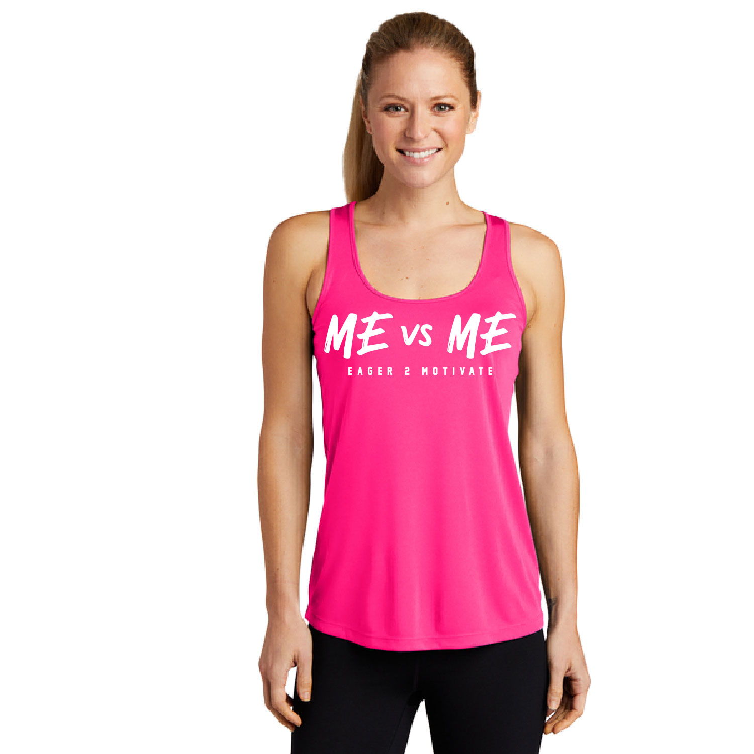 E2M – Poly Racerback Tank -Neon Pink product image