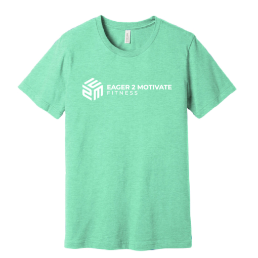 E2M - Cotton Short Sleeve Shirt - Heather Prism Mint - Image 2