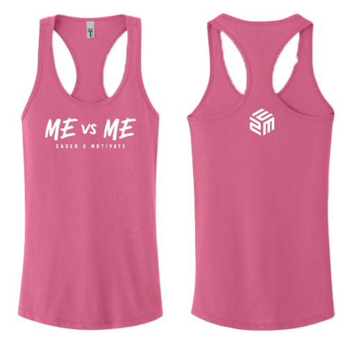 E2M - Cotton Racerback Tank - Hot Pink - Image 2