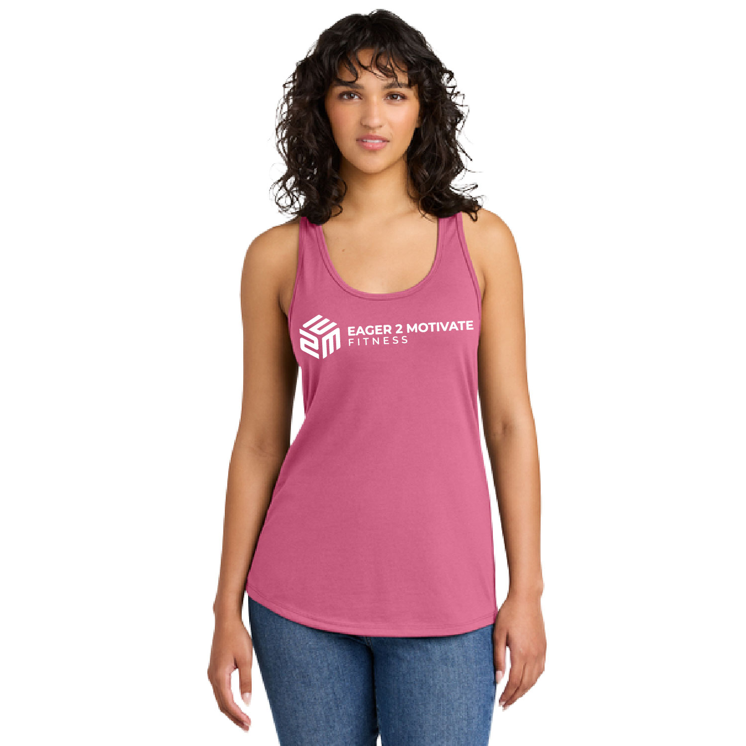 E2M – Cotton Racerback Tank – Hot Pink product image