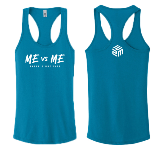 E2M - Cotton Racerback Tank - Turquoise - Image 2