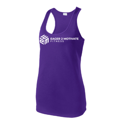 E2M - Poly Racerback Tank -Purple - Image 3