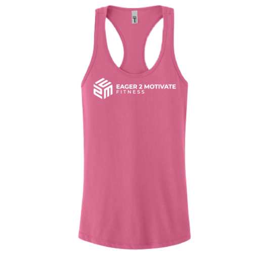 E2M - Cotton Racerback Tank - Hot Pink - Image 3