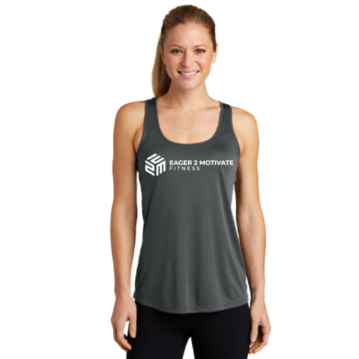 E2M - Poly Racerback Tank -Iron Gray
