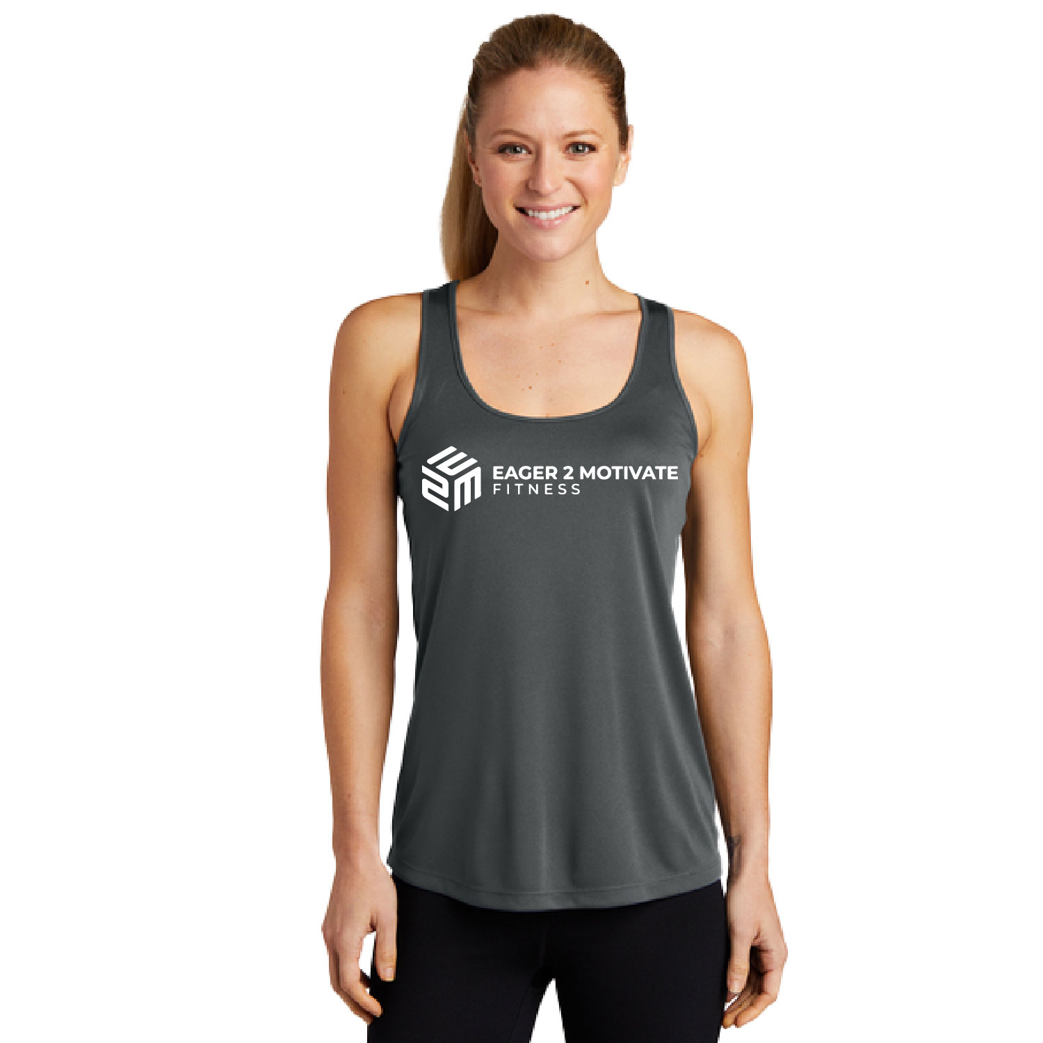 E2M – Poly Racerback Tank -Iron Gray product image