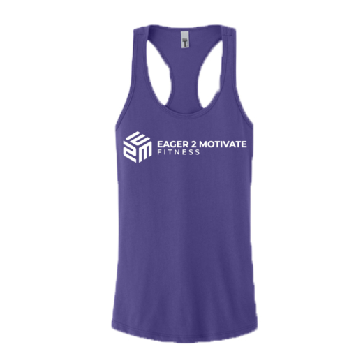 E2M - Cotton Racerback Tank - Purple Rush - Image 2
