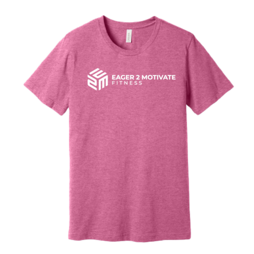 E2M - Cotton Short Sleeve Shirt - Heather Charity Pink - Image 2