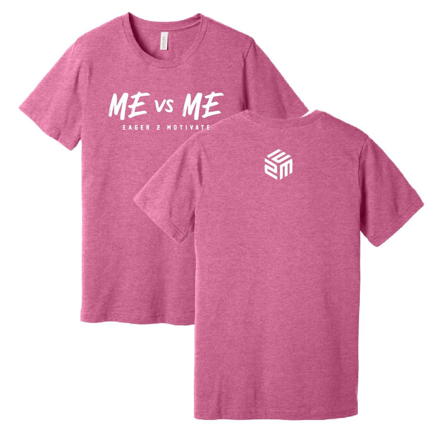 E2M – Cotton Short Sleeve Shirt – Heather Charity Pink product image