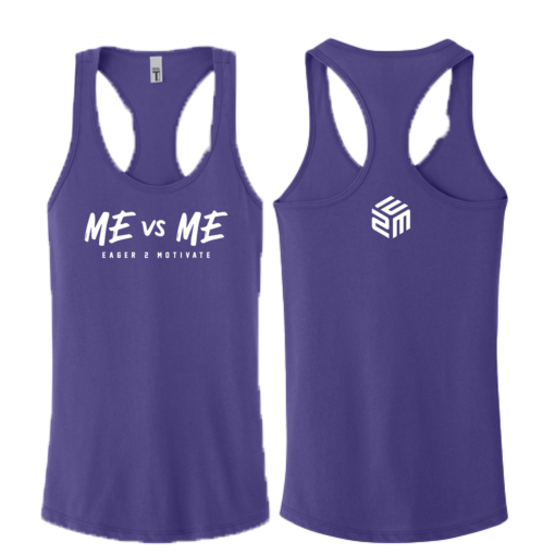 E2M - Cotton Racerback Tank - Purple Rush - Image 3