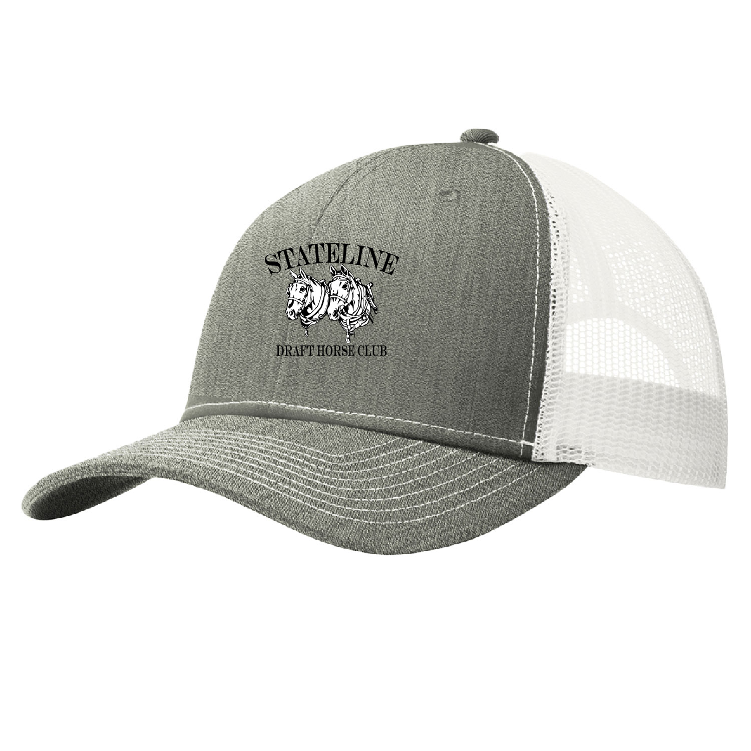 Stateline Draft Club – Snapback Trucker Cap – Heather Gray / White product image