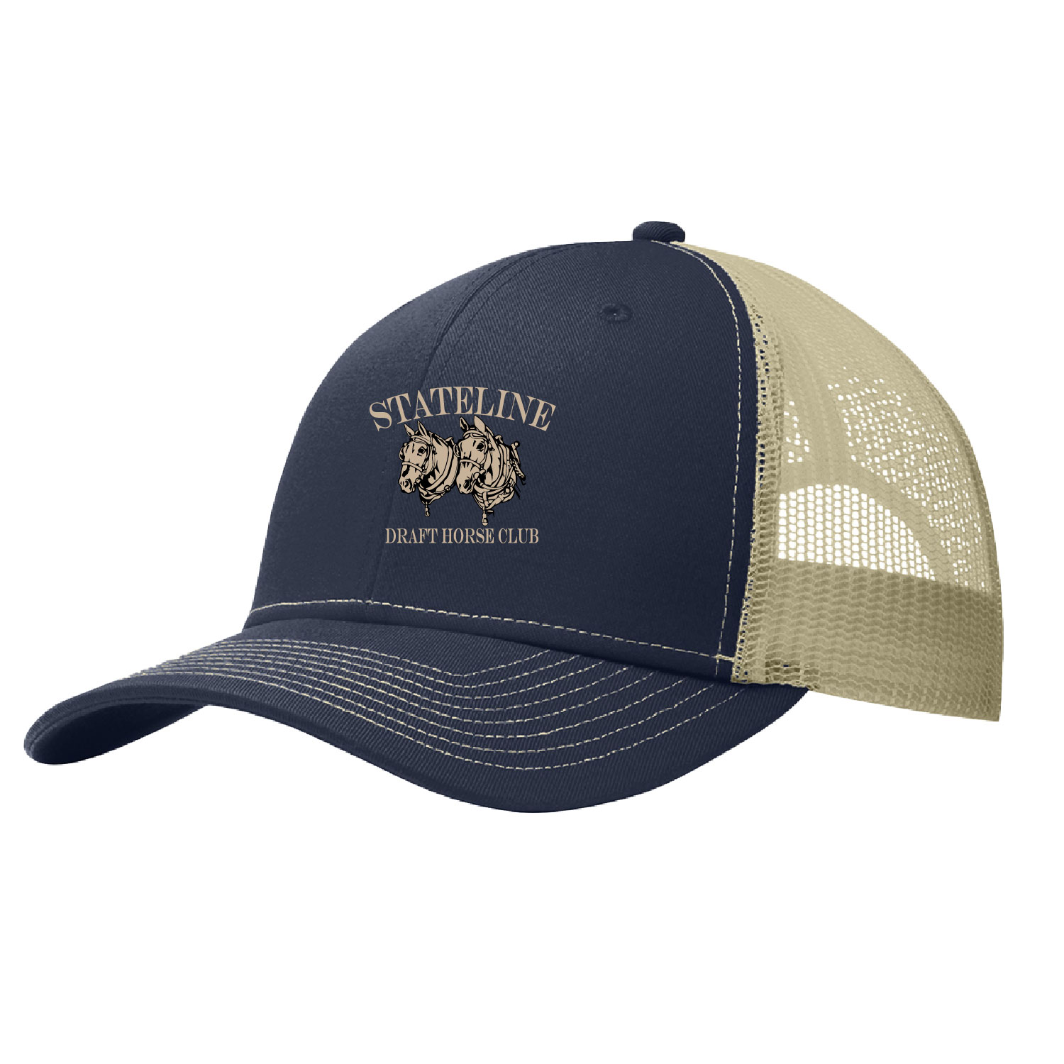 Stateline Draft Club – Snapback Trucker Cap – Navy/Khaki product image