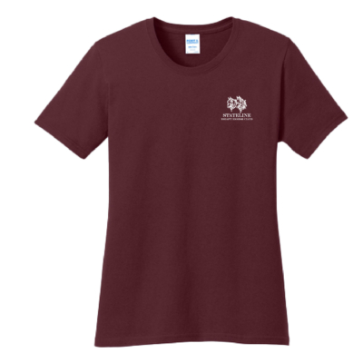 Stateline Draft Club – Ladies Cotton Short Sleeve Shirt – Athletic Maroon product image