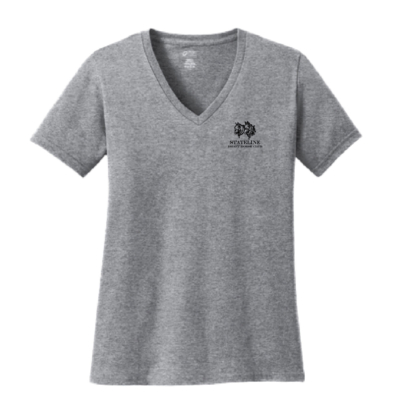 Stateline Draft Club – Ladies V-Neck Cotton Short Sleeve Shirt – Athletic Heather product image