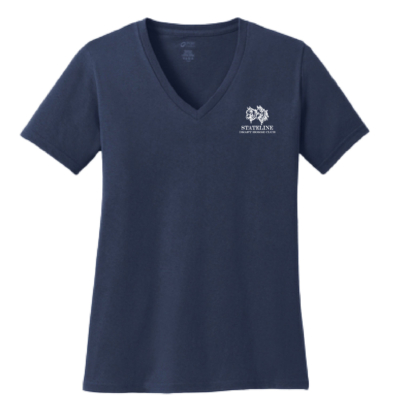 Stateline Draft Club – Ladies V-Neck Cotton Short Sleeve Shirt – Navy product image