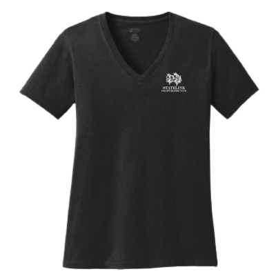 Stateline Draft Club – Ladies V-Neck Cotton Short Sleeve Shirt – Black product image