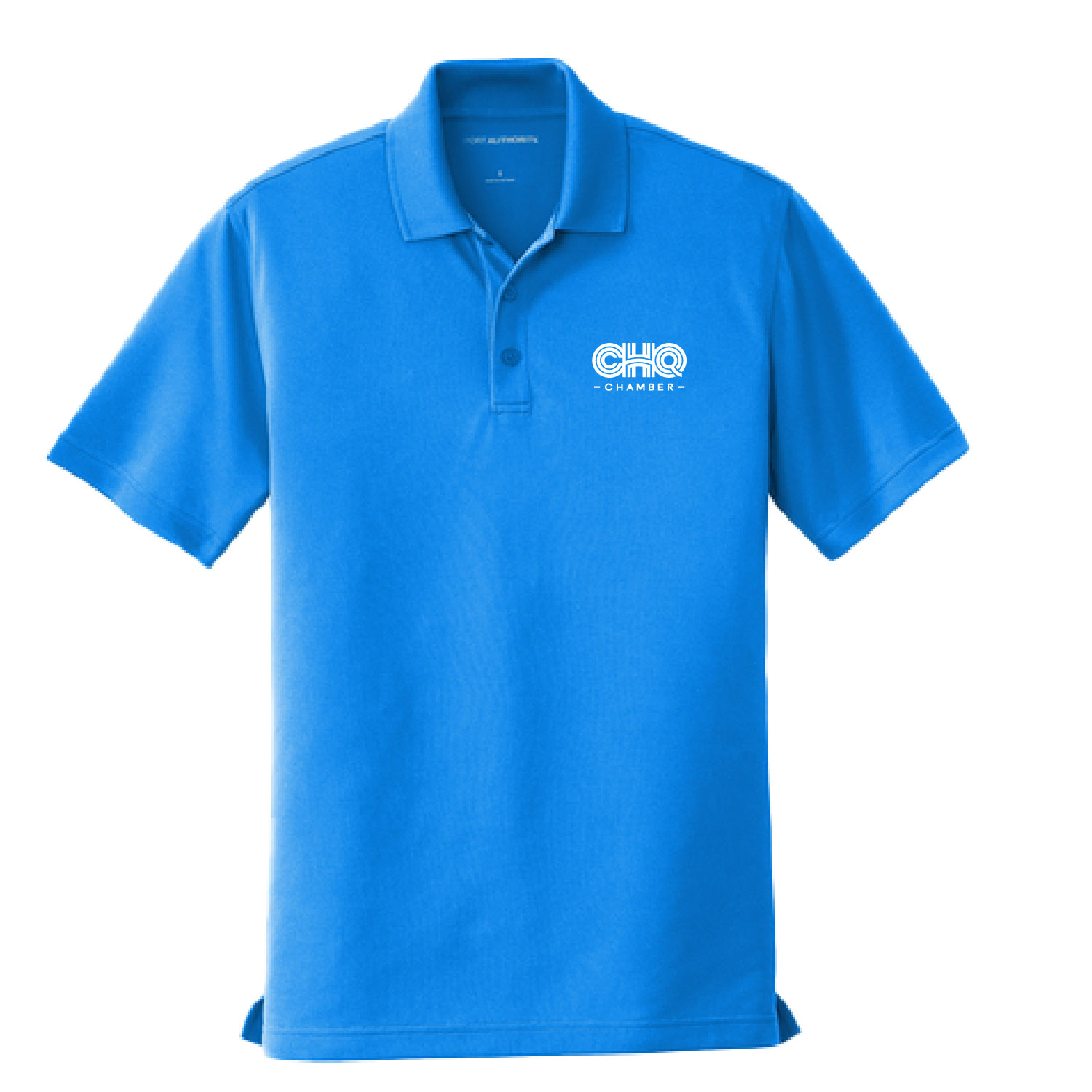 CHQ Chamber Online Store Merch – Unisex UV Micro-Mesh Polo – Coastal Blue product image