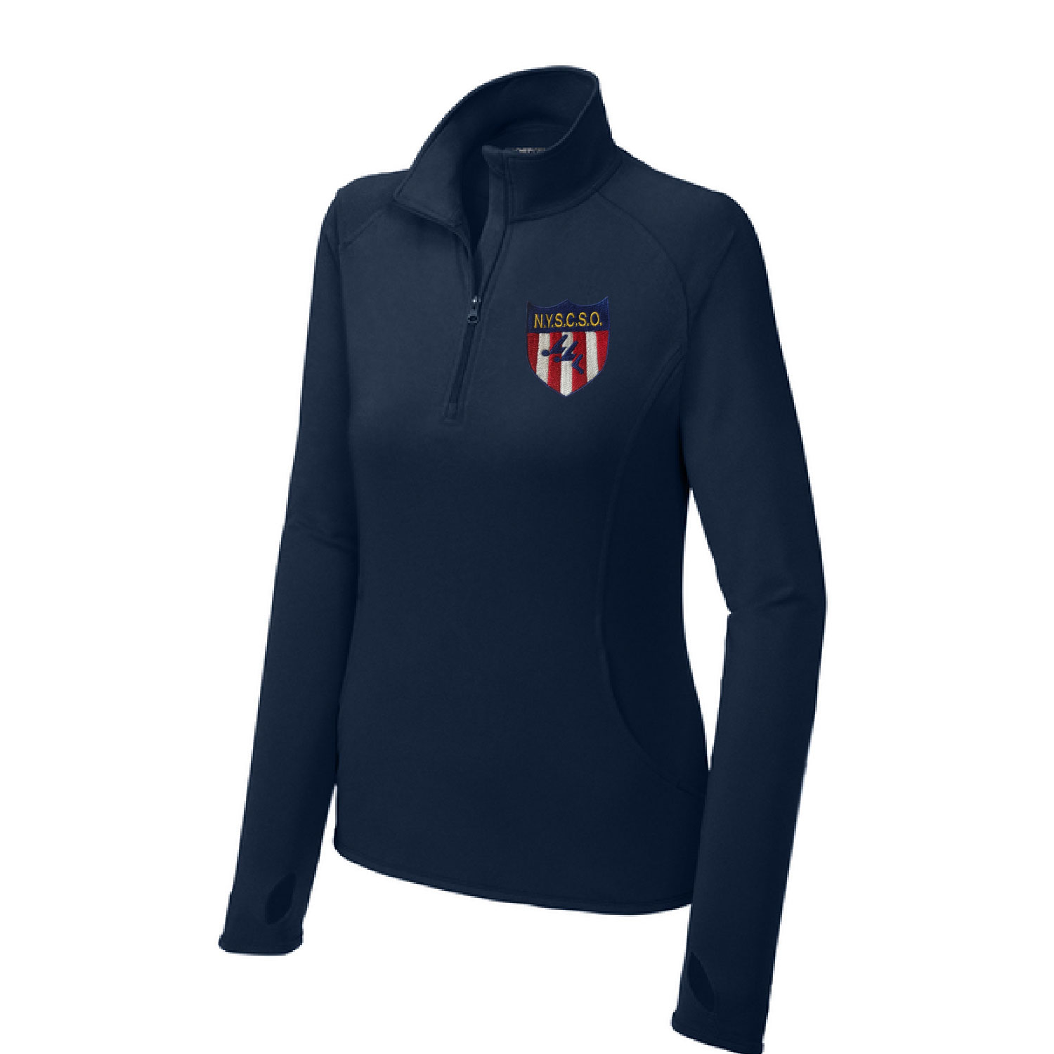 NYSCSO Swim Officials – Ladies Sport Tek Poly/Spandex Quarter Zip – Embroidered – Black product image